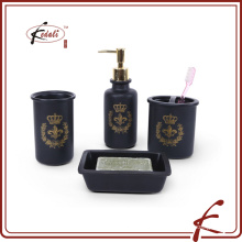 black ceramic 4pcs bathroom accessories set for home